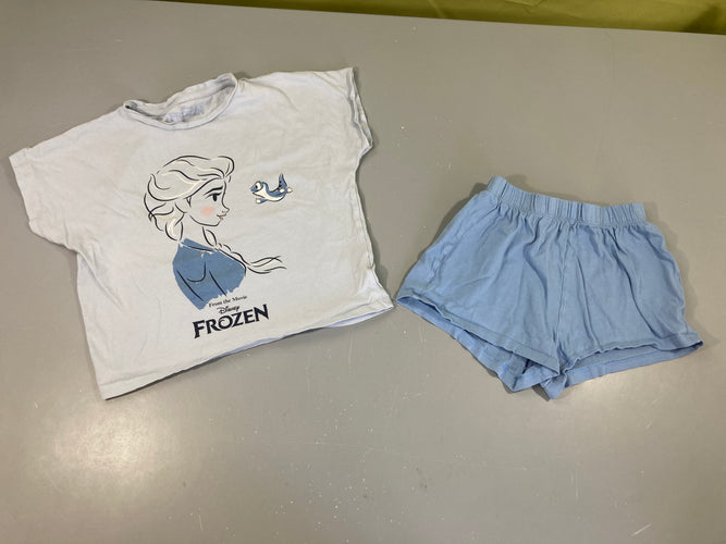 Pyjashort 2pcs jersey bleu Frozen, moins cher chez Petit Kiwi