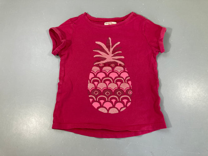 T-shirt m.c rose ananas irisé, moins cher chez Petit Kiwi