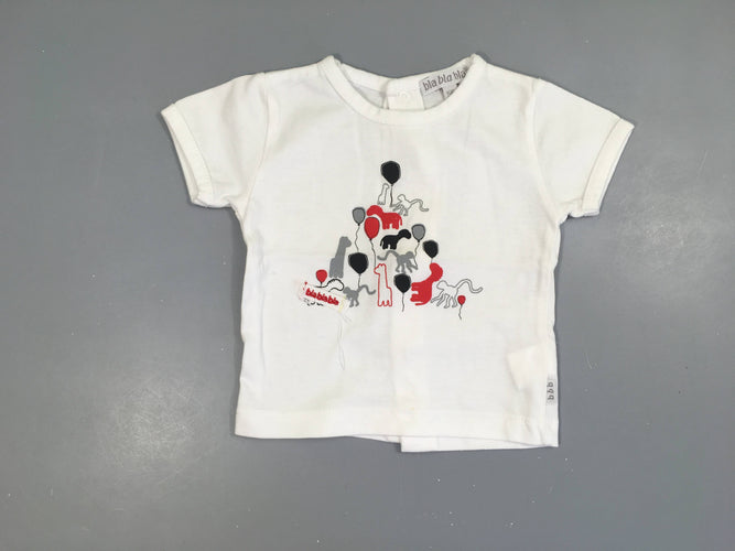 T-shirt m.c blanc pyramide animaux Pressions au dos, moins cher chez Petit Kiwi