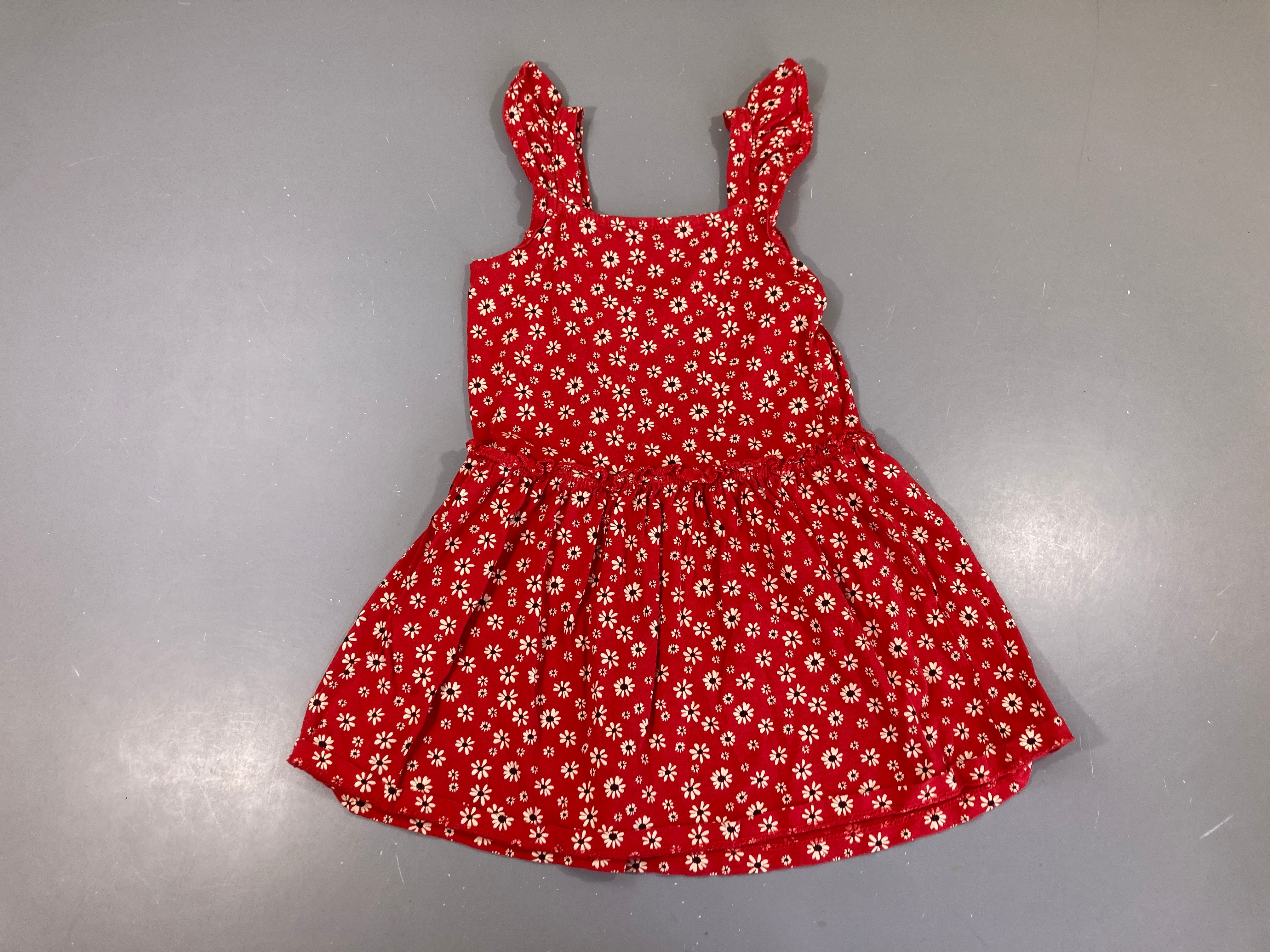 Robe s.m rouge fleurie