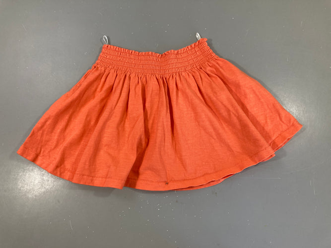 Jupe jersey orange flmmé taille élastique, moins cher chez Petit Kiwi