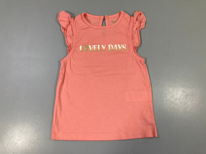 T-shirt m.c rose Lovely froufrous épaules, moins cher chez Petit Kiwi
