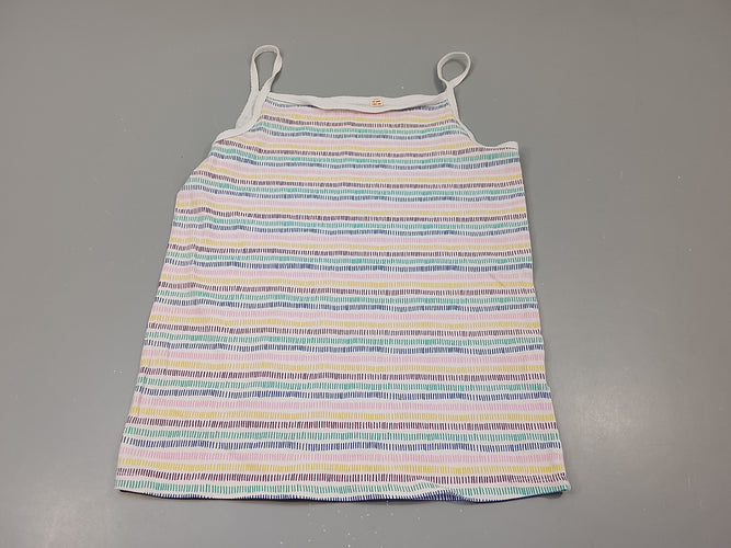Top blanc à motifs colorés, moins cher chez Petit Kiwi