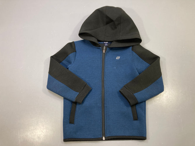 Sweat softshell zippé capuche bleu marine et noir, moins cher chez Petit Kiwi