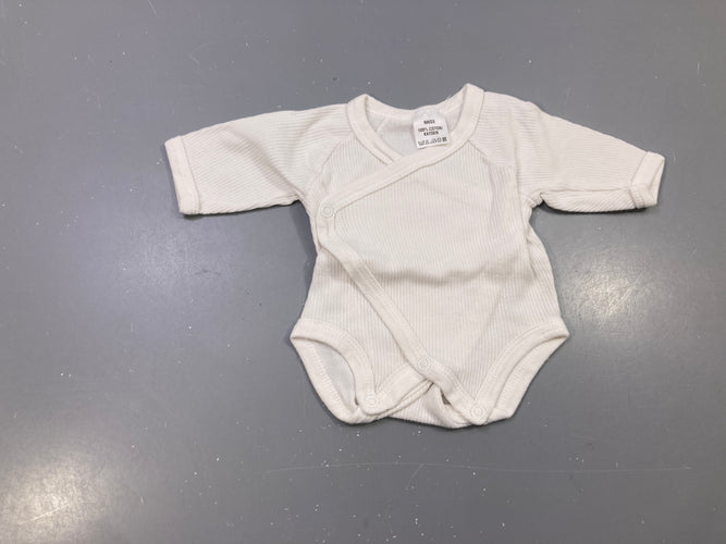 Body m.l blanc côtelé, moins cher chez Petit Kiwi