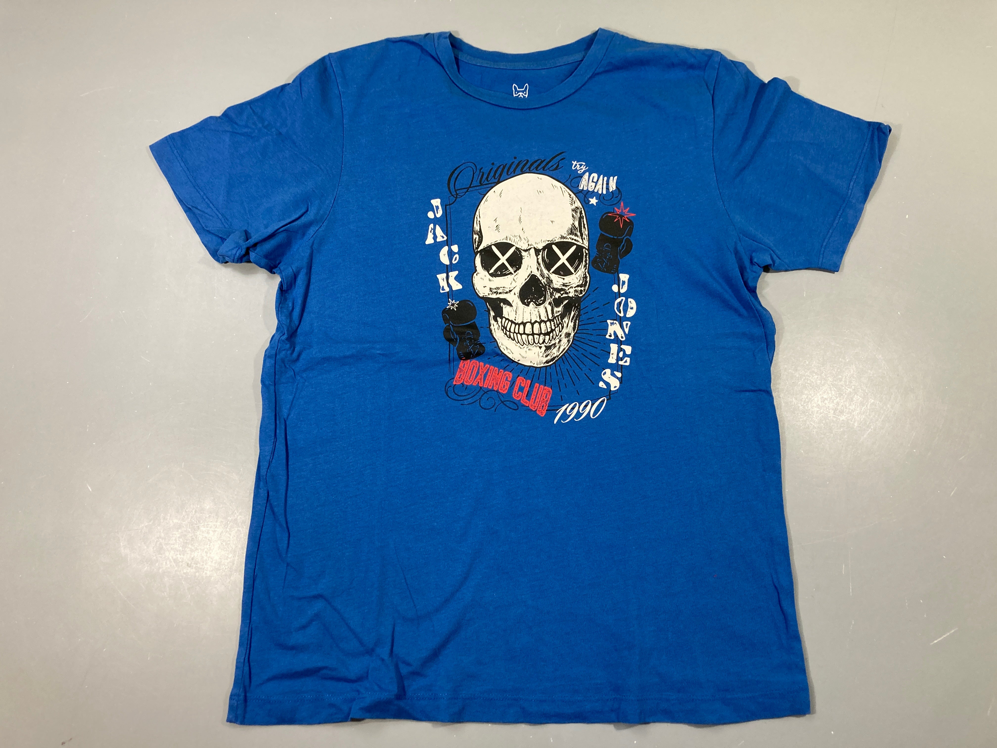 T-shirt m.c bleu tête squelette