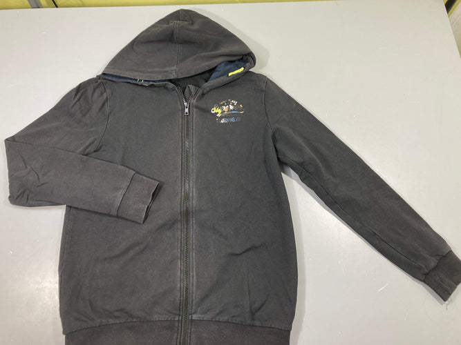 Sweat zippé à capuche noir Superior Un peu décoloré, moins cher chez Petit Kiwi