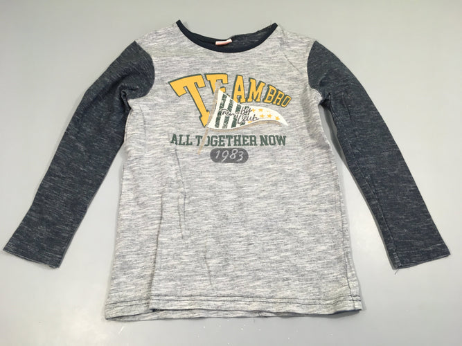 T-shirt m.l gris clairet gris foncé chiné, team bro, moins cher chez Petit Kiwi