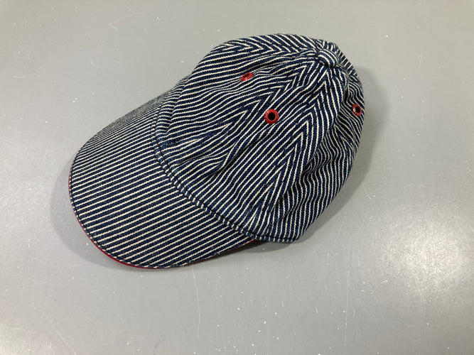 Casquette ligne bleu/blanc, 49cm, moins cher chez Petit Kiwi