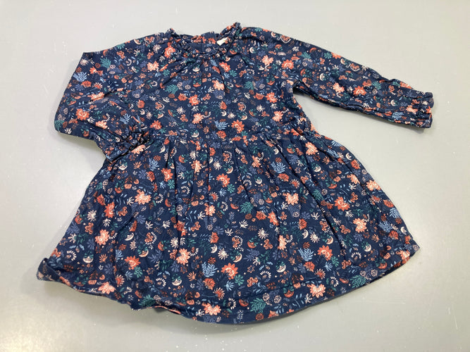 Robe m.l bleue à fleurs, moins cher chez Petit Kiwi