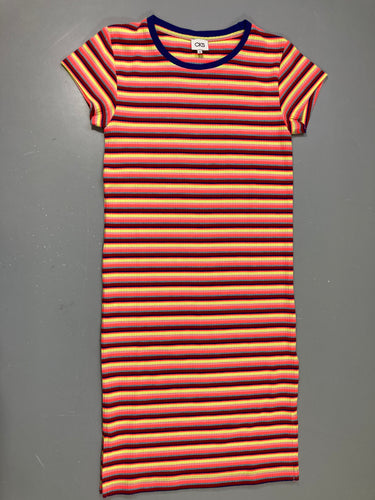 Robe m.c rayée multicolore, moins cher chez Petit Kiwi