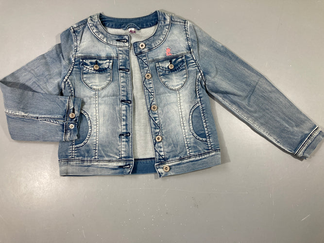 Veste en jean sans col, moins cher chez Petit Kiwi
