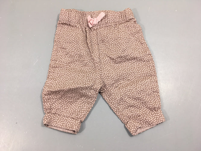 Pantalon coton léger vieux rose à pois, moins cher chez Petit Kiwi