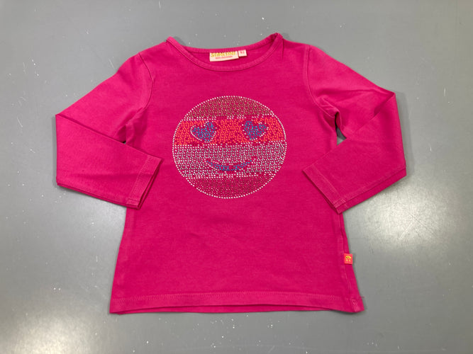 T-shirt m.l rose s.miley en strass colorés, moins cher chez Petit Kiwi