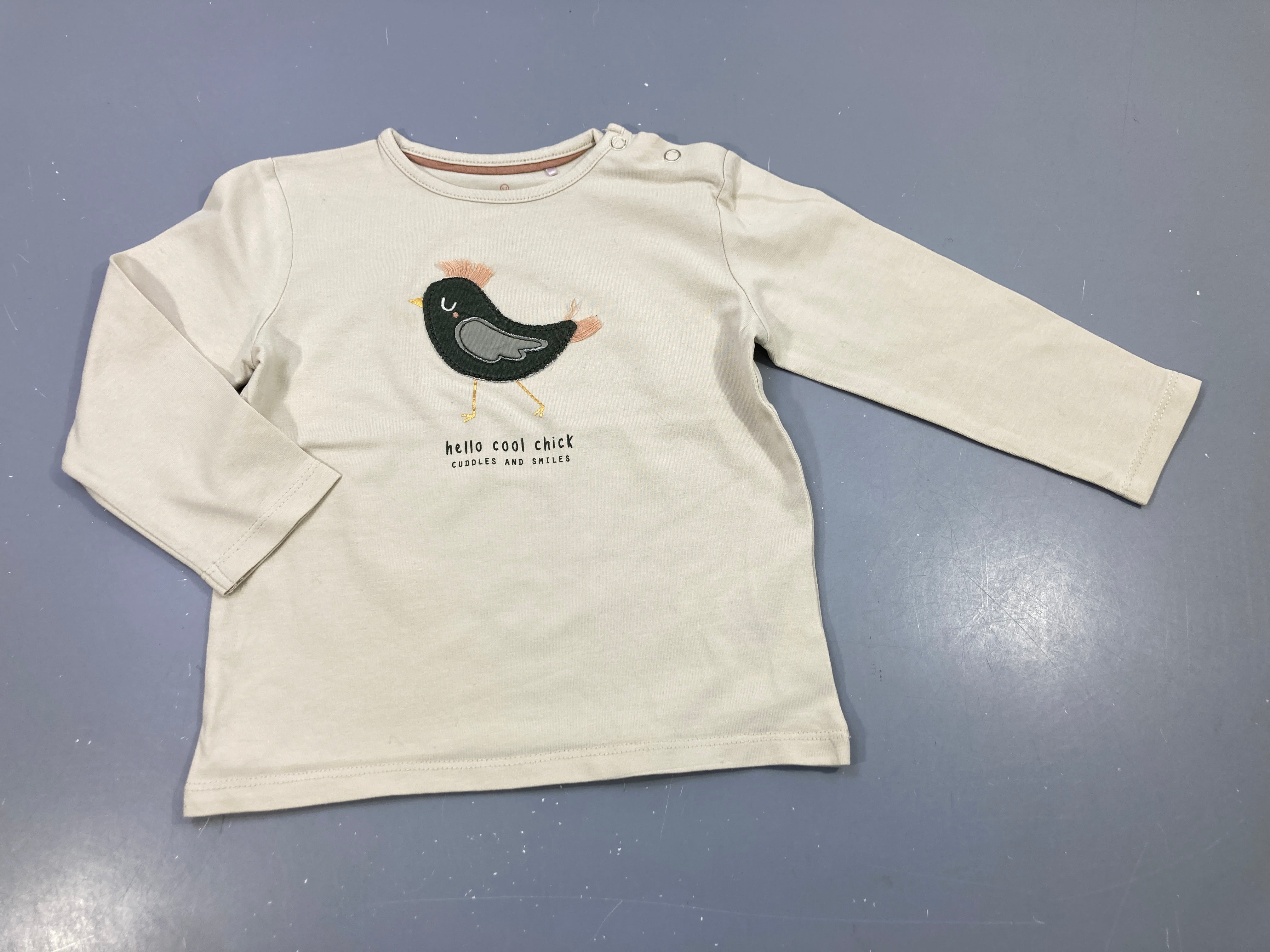 T-shirt m.l rose très pâle, oiseau