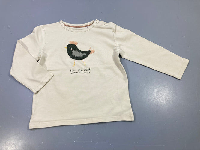 T-shirt m.l rose très pâle, oiseau, moins cher chez Petit Kiwi