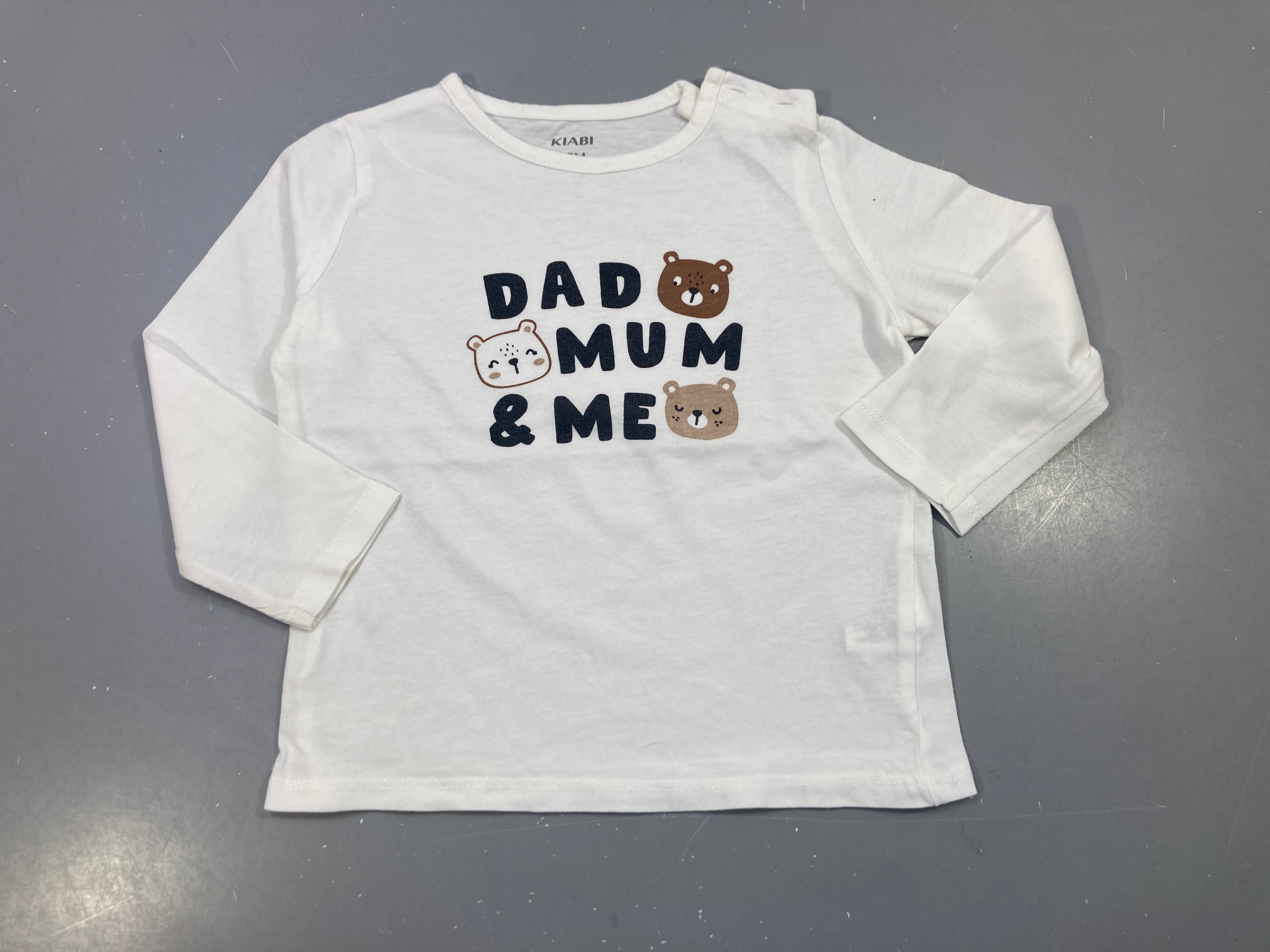 T-shirt m.l blanc , têtes d'ours 