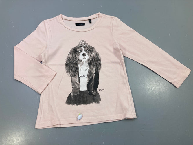 T-shirt m.l rose clair chien Teckel princesse, moins cher chez Petit Kiwi