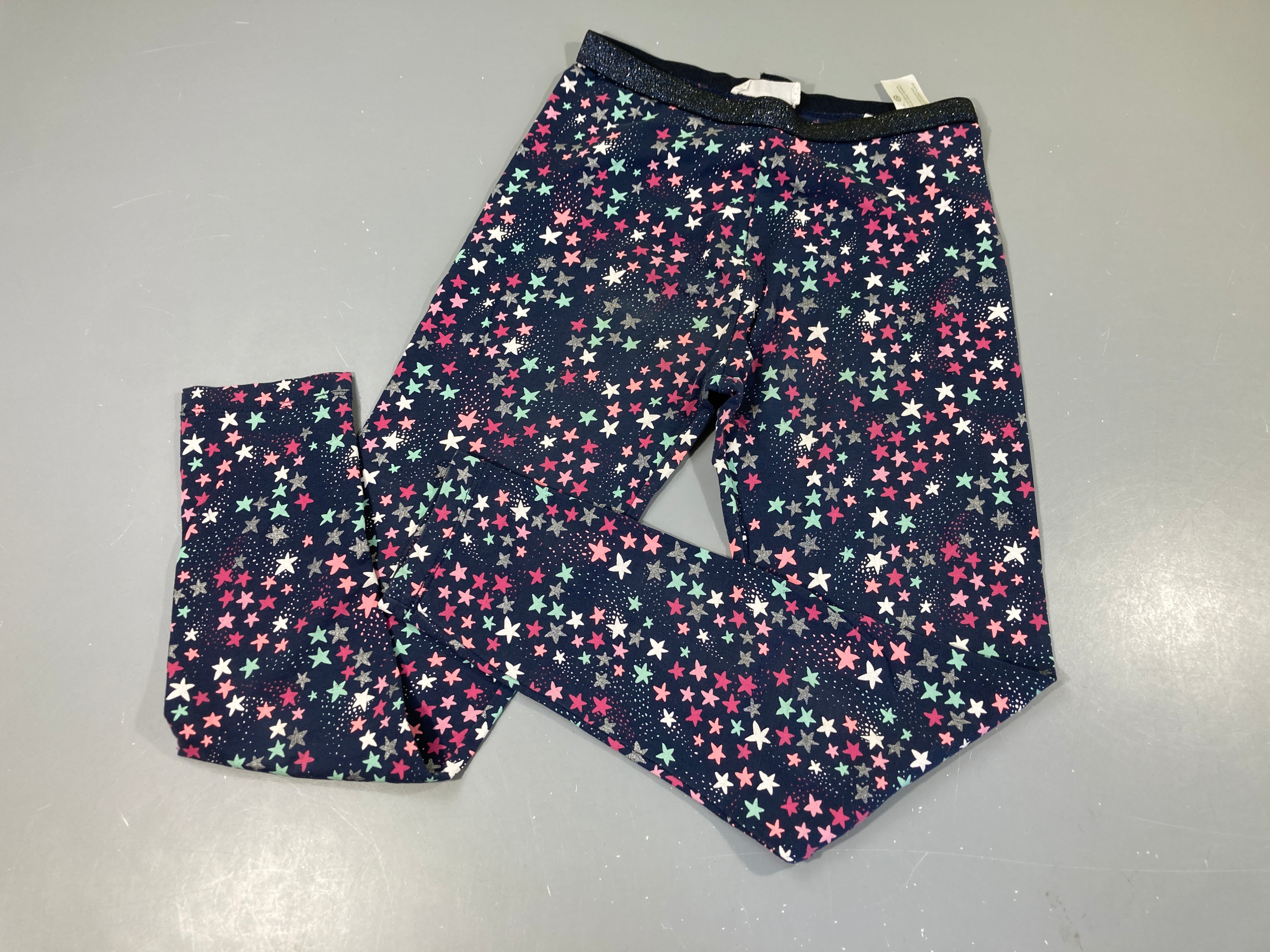 Legging noir avec étoiles roses/bleues