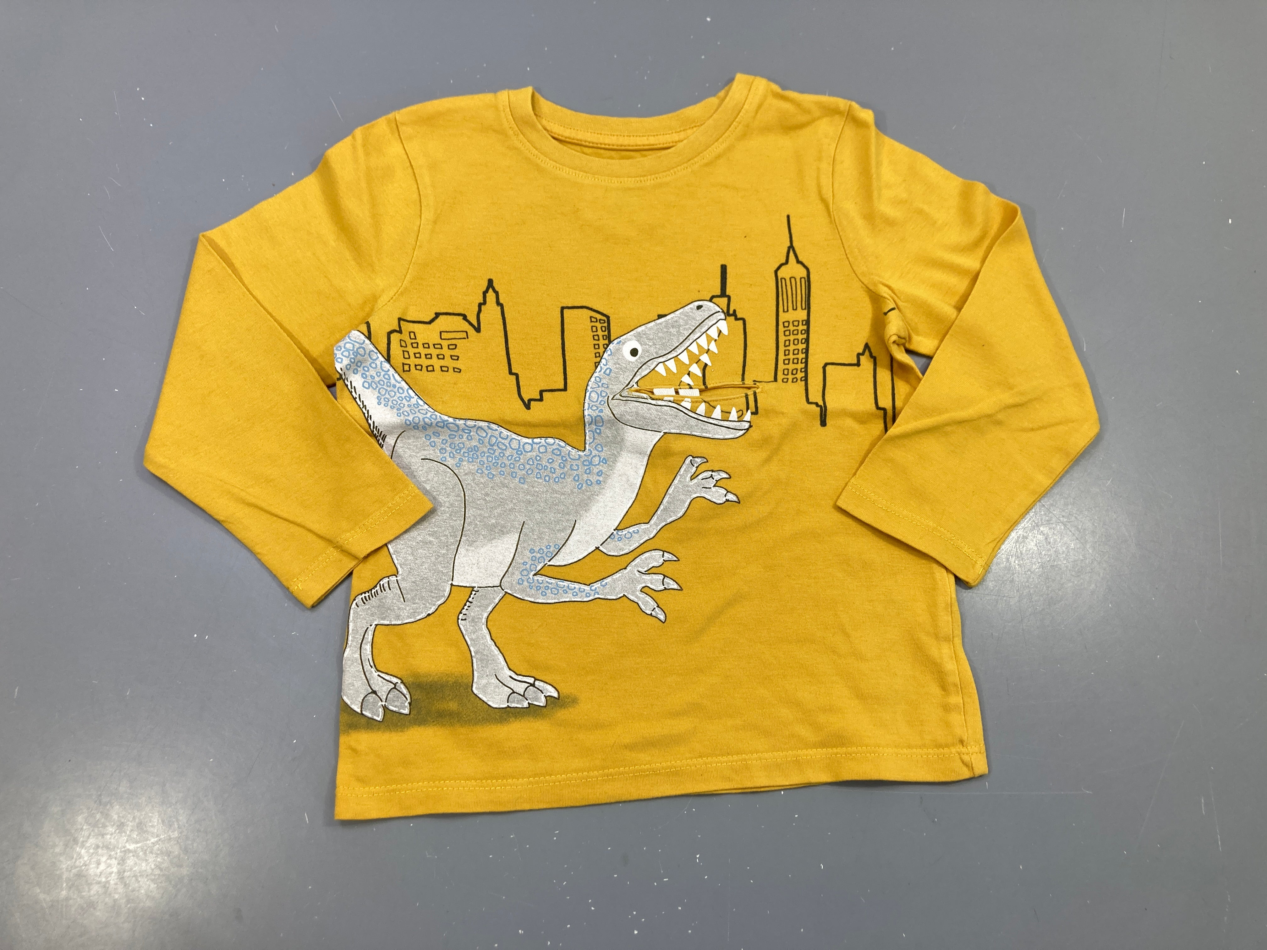 T-shirt m.l jaune  T-rex