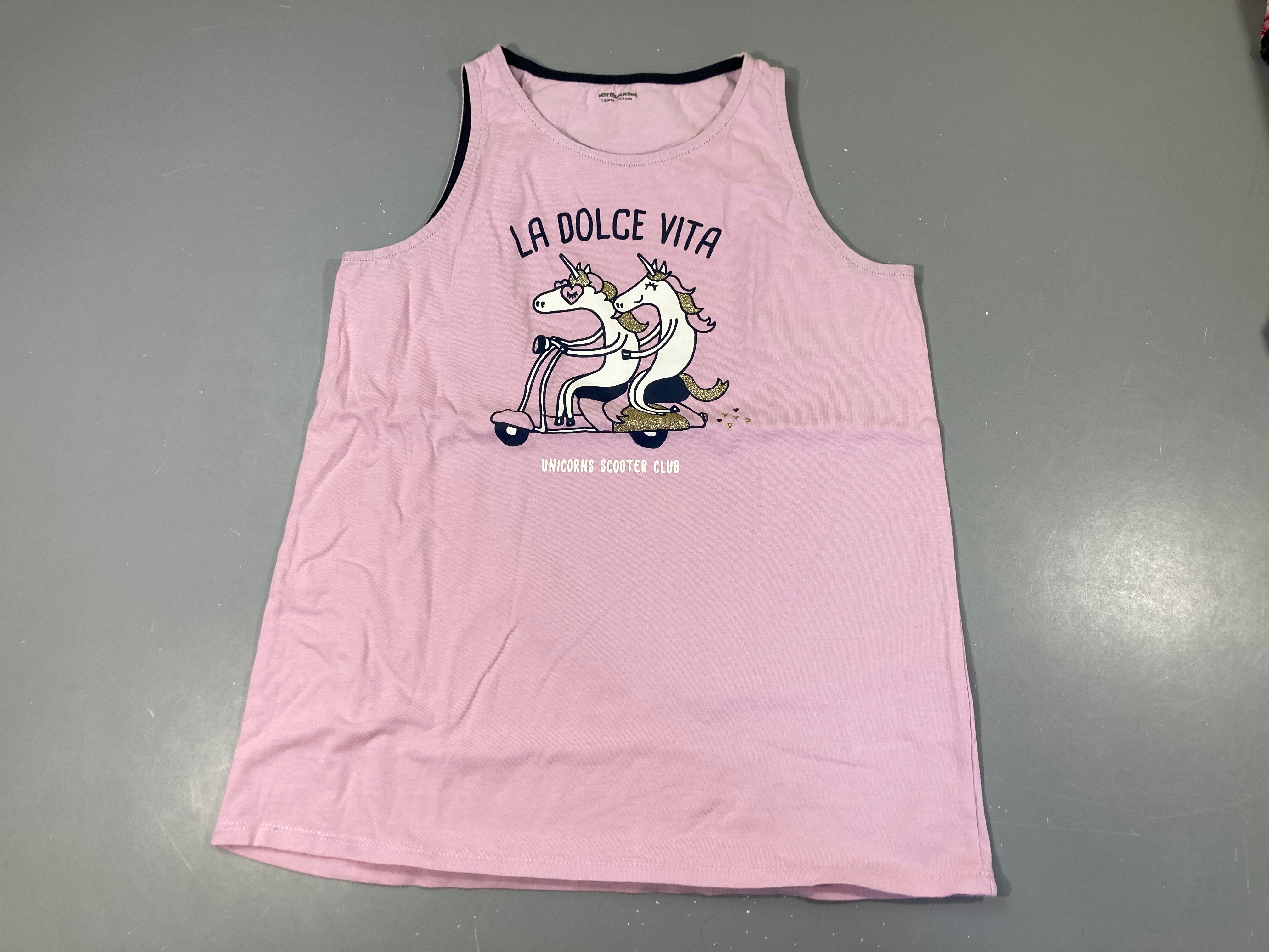 T-shirt s.m rose pâle dolce vita licornes
