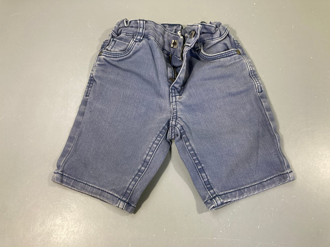 Bermuda jean bleu taille élastique, moins cher chez Petit Kiwi