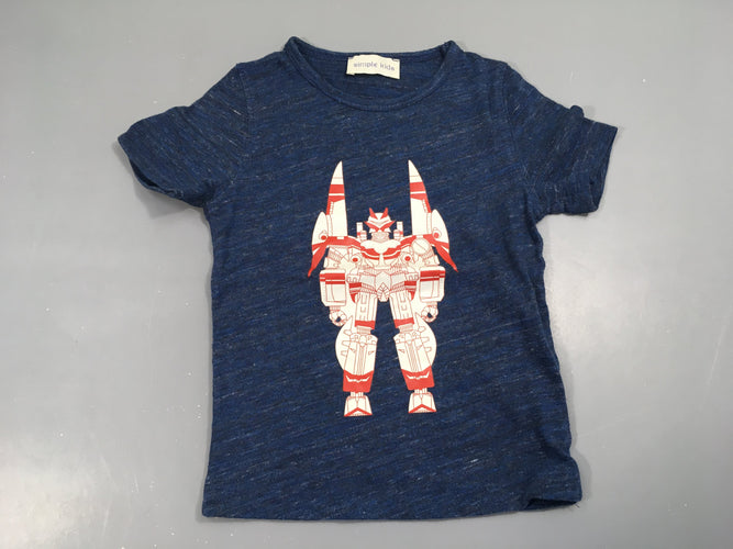 T-shirt m.c bleu , robot, moins cher chez Petit Kiwi