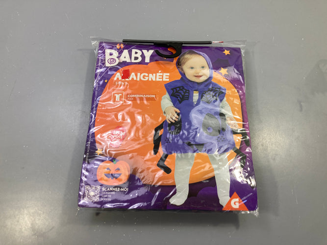 Déguisement Halloween baby araignée mauve, moins cher chez Petit Kiwi