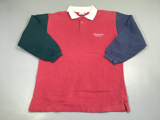 Polo m.l rose manche verte/bleue P'tit Pok, moins cher chez Petit Kiwi