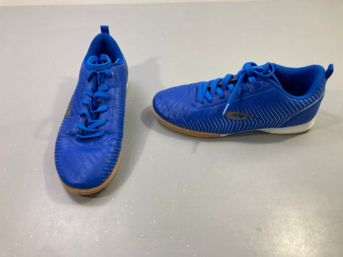 Chaussures de foot en salle bleues, semelle gomme, moins cher chez Petit Kiwi