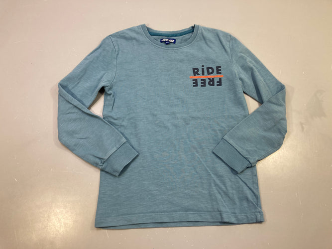 T-shirt m.l bleu-vert chiné imprimé Ride Free, URobean Wave, moins cher chez Petit Kiwi