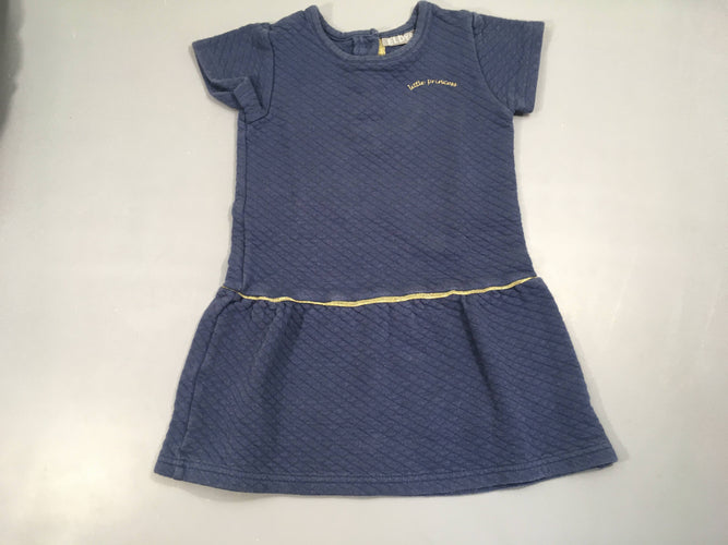Robe m.c molleton texturé bleu, little princess, moins cher chez Petit Kiwi