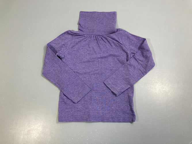 T-shirt m.l col roulé mauve chiné, moins cher chez Petit Kiwi