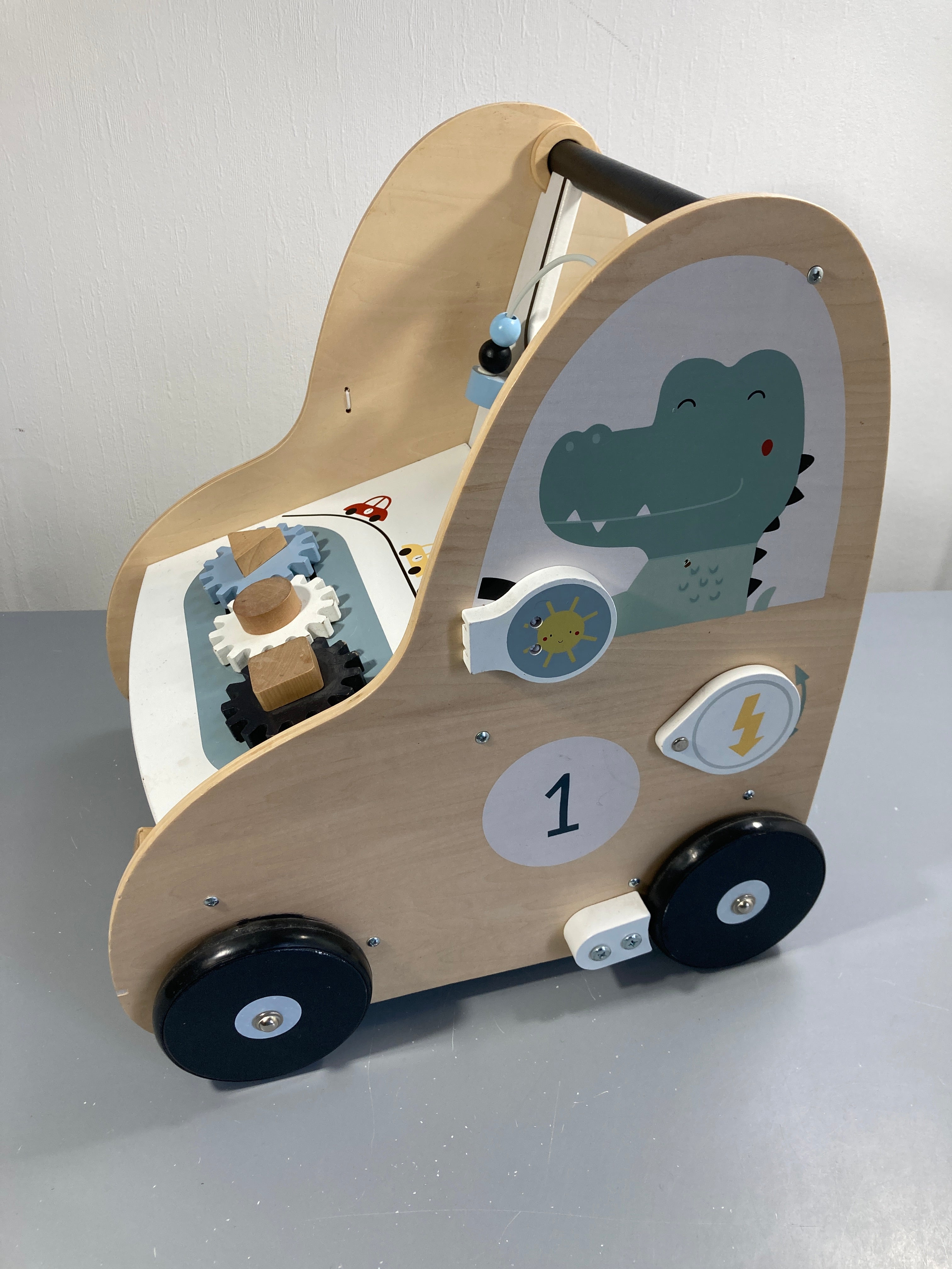 Chariot de marche avec freins EN VOITURE SIMON en bois FSC (prix neuf 97,99€)