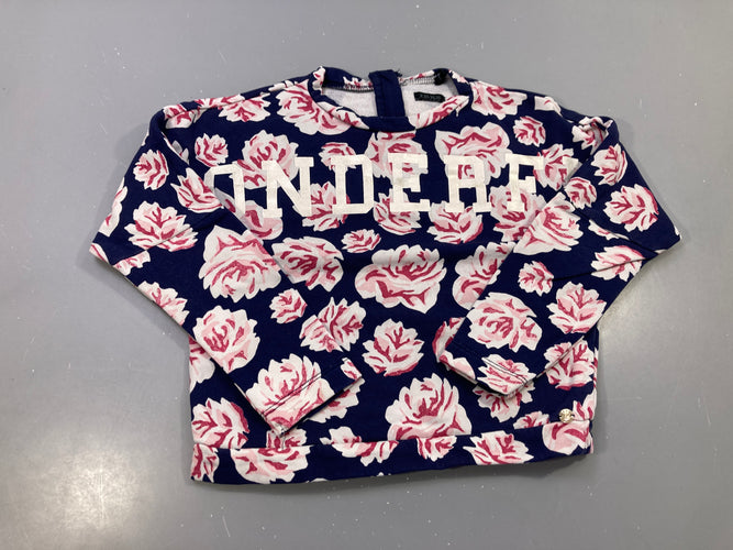 Sweat bleu fleuri Londerf, moins cher chez Petit Kiwi