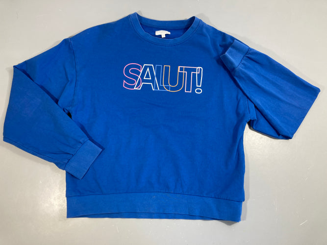 Sweat bleu Salut!, moins cher chez Petit Kiwi