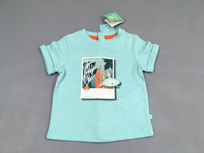 NEUF t-shirt m.c bleu clair polaroid poissons, moins cher chez Petit Kiwi