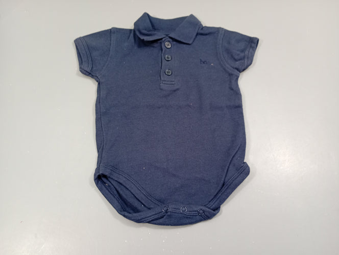 Body m.c bleu marine avec col, moins cher chez Petit Kiwi