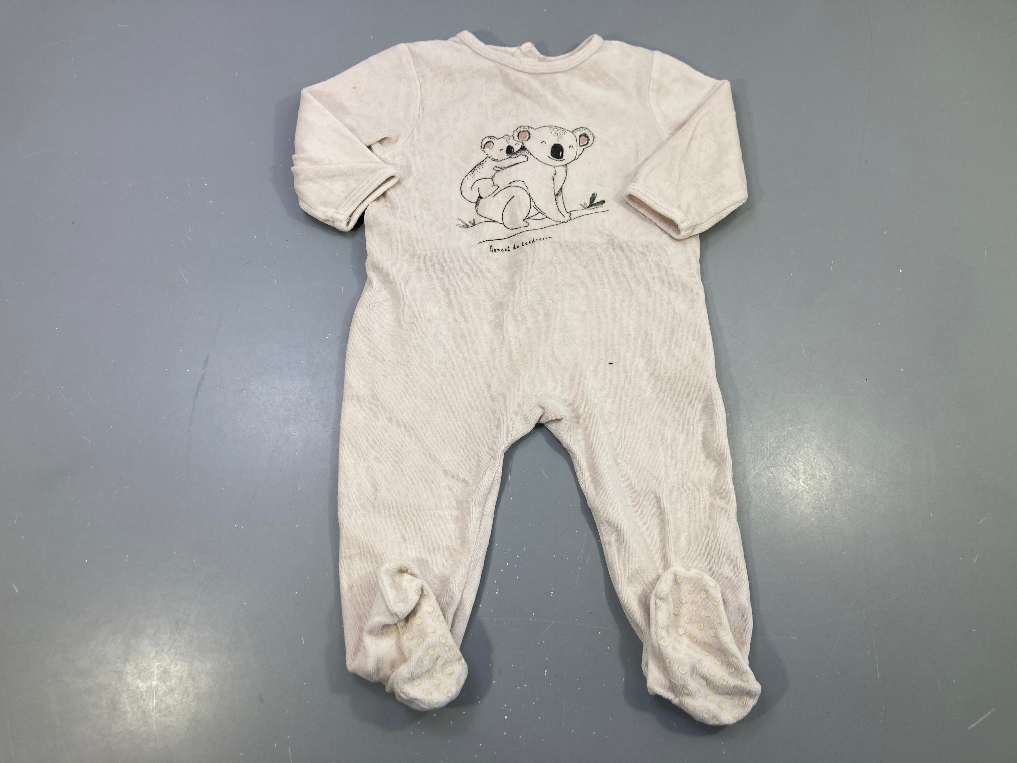 Pyjama velours blanc grisé koalas