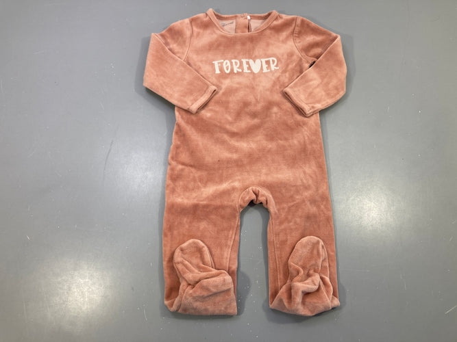 Pyjama velours rose forever, moins cher chez Petit Kiwi