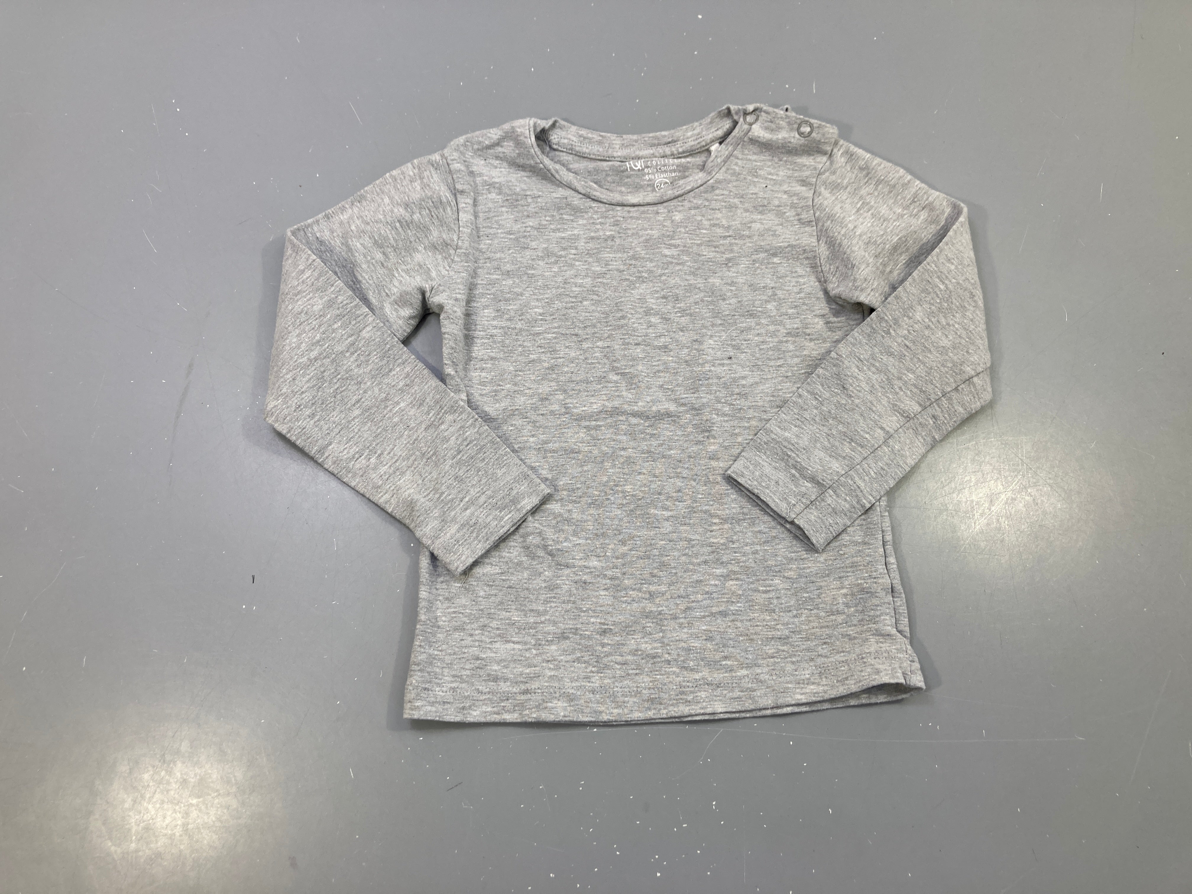 T-shirt m.l gris chiné bouloché