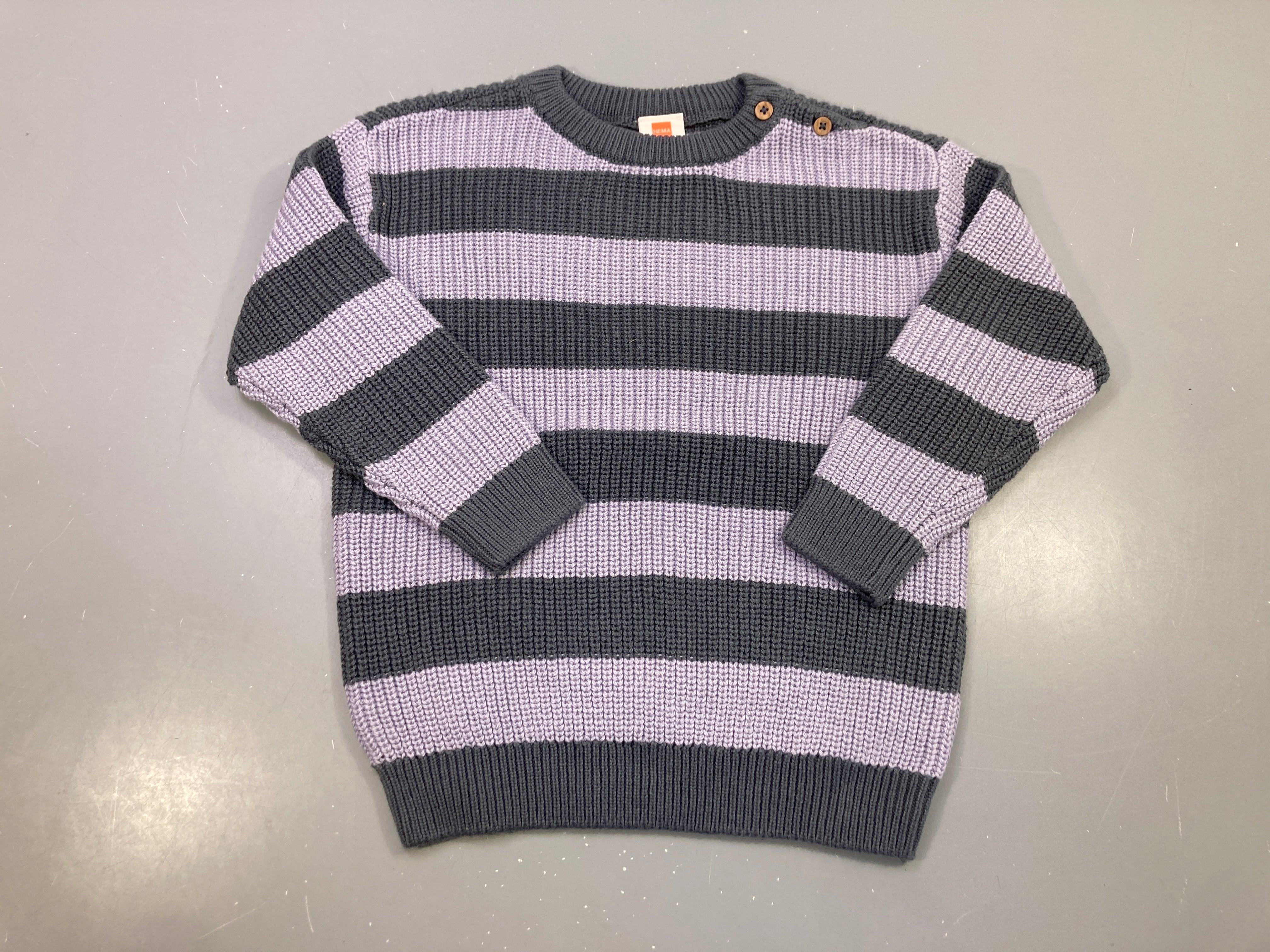 Pull rayé gris/lavande