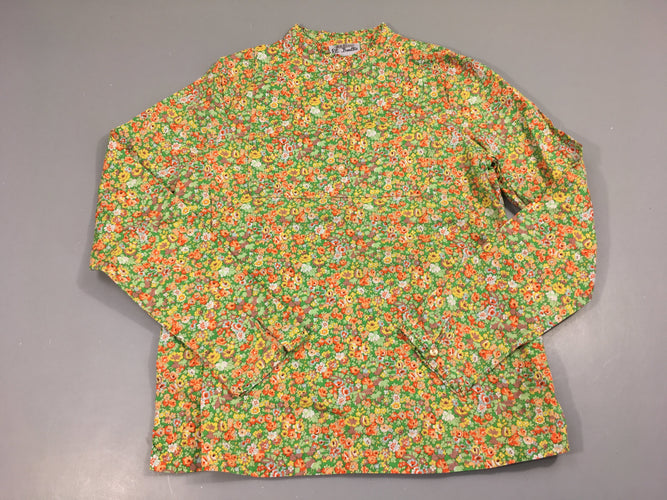 Blouse m.l liberty fleurs vert/orange/jaune Eli Boullie, moins cher chez Petit Kiwi