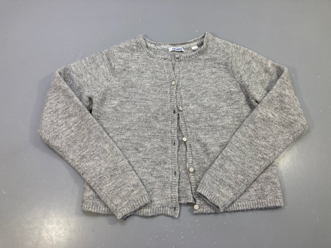 Gilet gris fil métalisé argenté Légèrement bouloché, moins cher chez Petit Kiwi