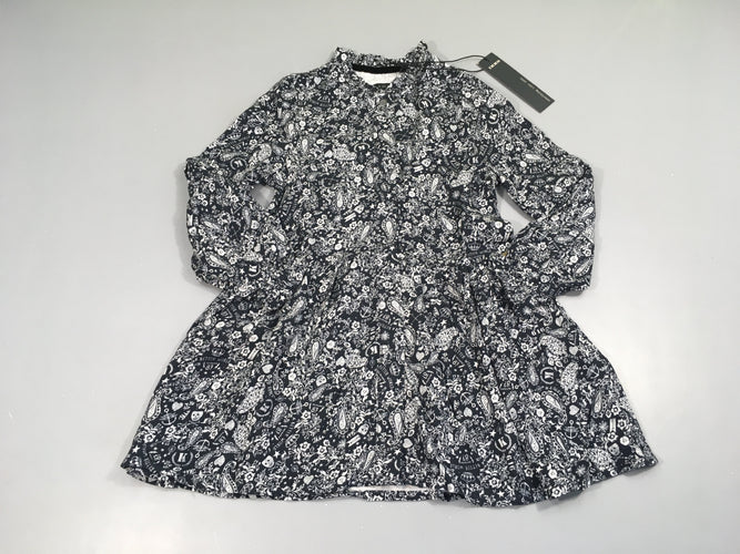 NEUF Robe m.l noire motfis blancs, moins cher chez Petit Kiwi