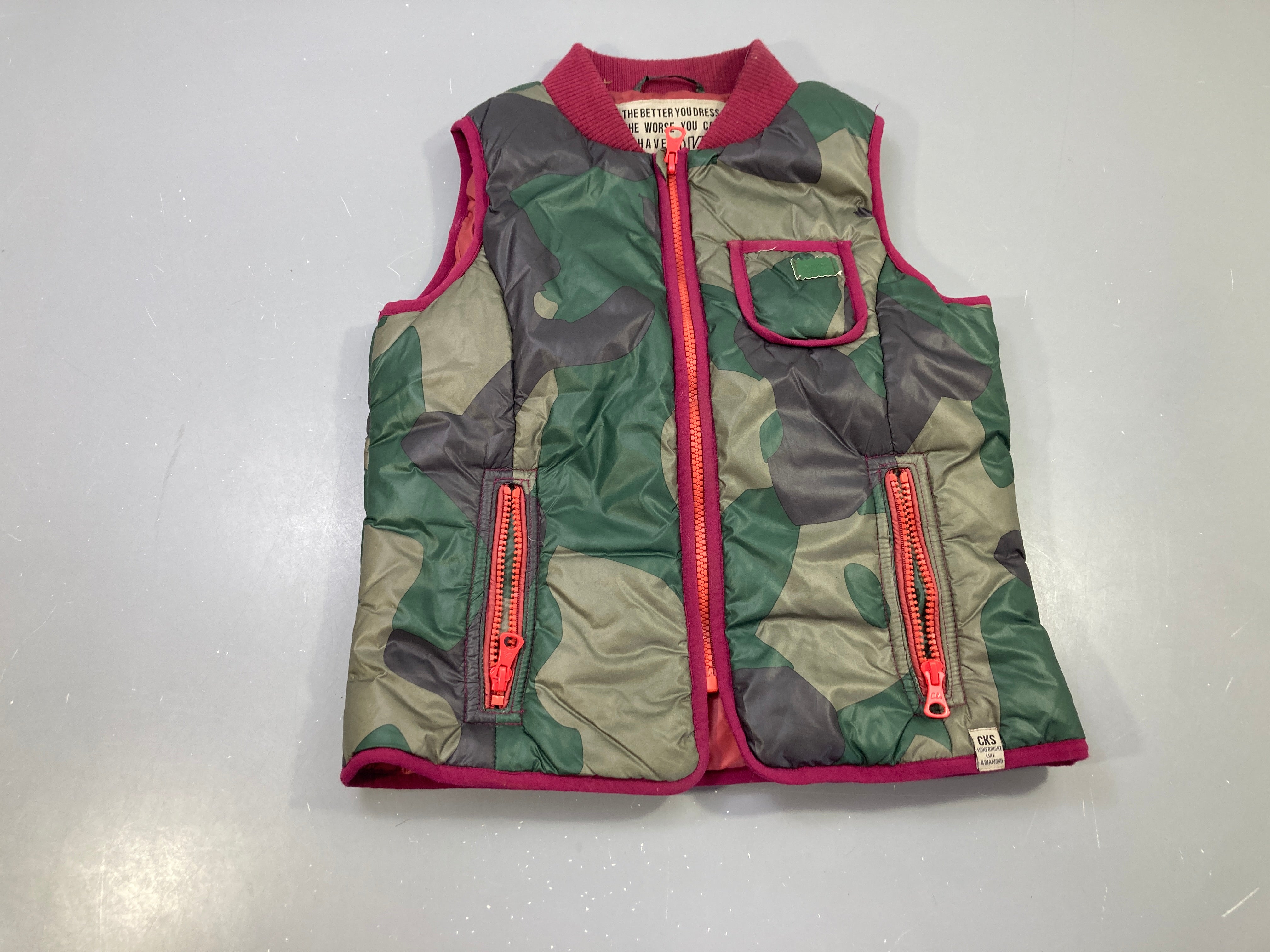 Bodywarmer camoulage kaki rose