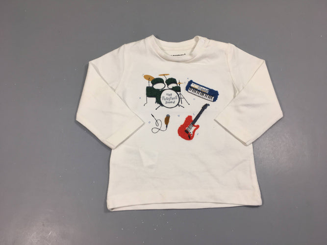 T-shirt m.l blanc instruments, moins cher chez Petit Kiwi