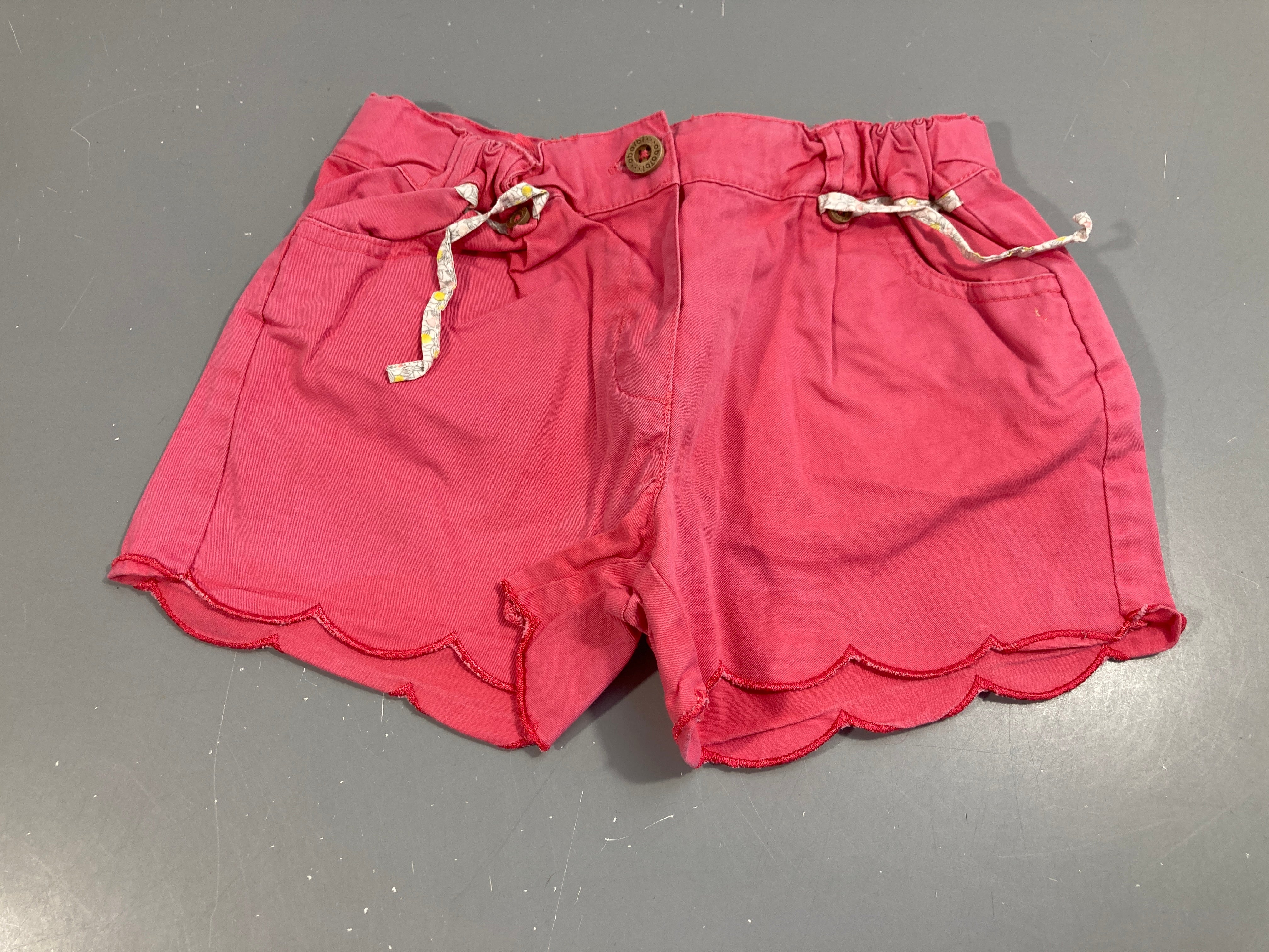 Short toile rose vif