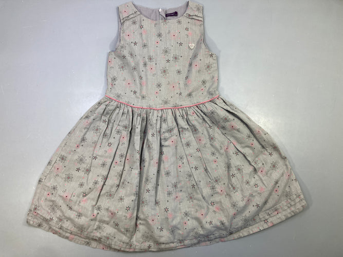 Robe s.m grise doublée fil argenté fleurs, moins cher chez Petit Kiwi