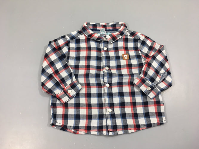 Chemise ml carreaux bleu/blanc/rouge, moins cher chez Petit Kiwi